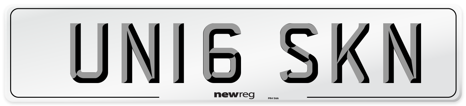 UN16 SKN Number Plate from New Reg
